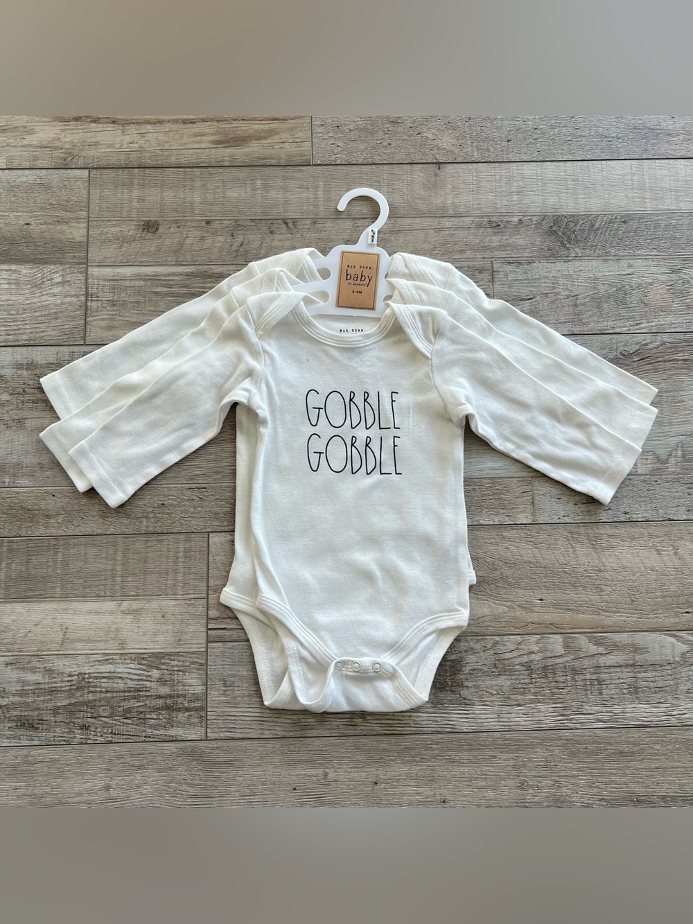 NWT Rae Dunn Thanksgiving Onesies 3-Pack Size 6/9 Months